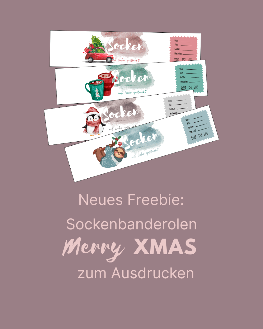 Sockenbanderolen Weihnachten
